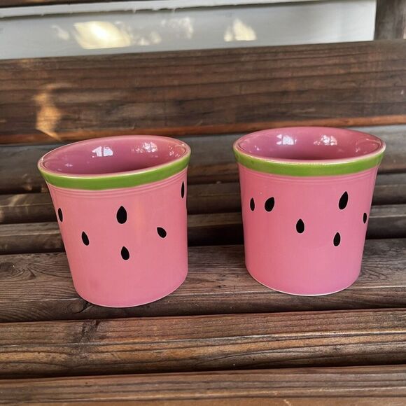 Fiesta Watermelon by Homer Laughlin Set of 4 Mugs 10-oz Round Handle USA Retired - Picture 10 of 14